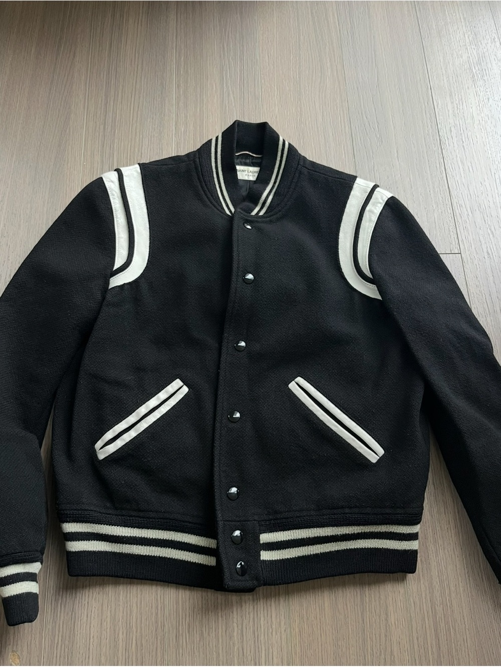 Saint Laurent Teddy Varsity Bomber Jacket
